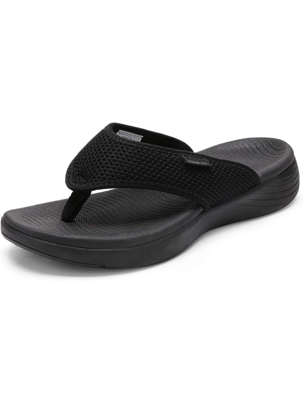 Dream Pairs Women's Black Open Toe Comfortable Midsole Thong Flip Flops Sandals